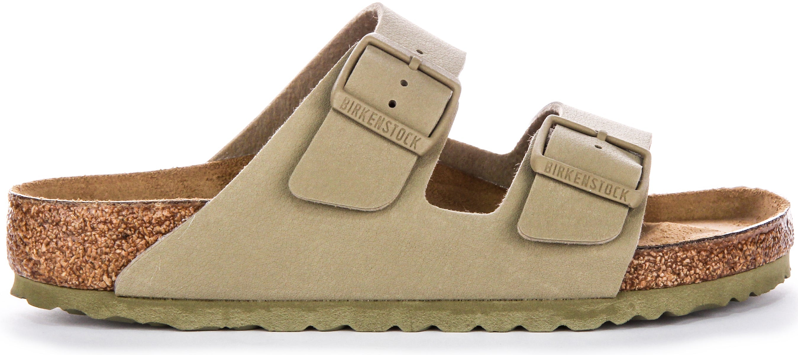 Birkenstock Arizona BS sandalen met twee verstelbare riemen in Birko Flor kaki  