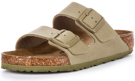 Birkenstock Arizona BS sandalen met twee verstelbare riemen in Birko Flor kaki  