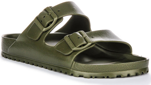 Birkenstock Arizona EVA Sandales à Deux Brides en Caoutchouc Style EVA Sandales en Kaki
