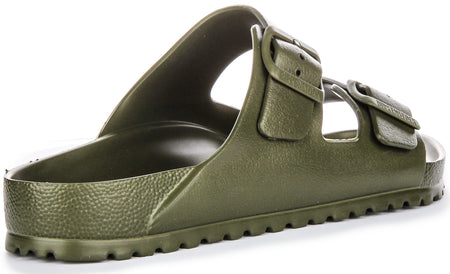 Birkenstock Arizona EVA Sandalen met Twee Bandjes van Rubber in EVA-stijl in Kaki