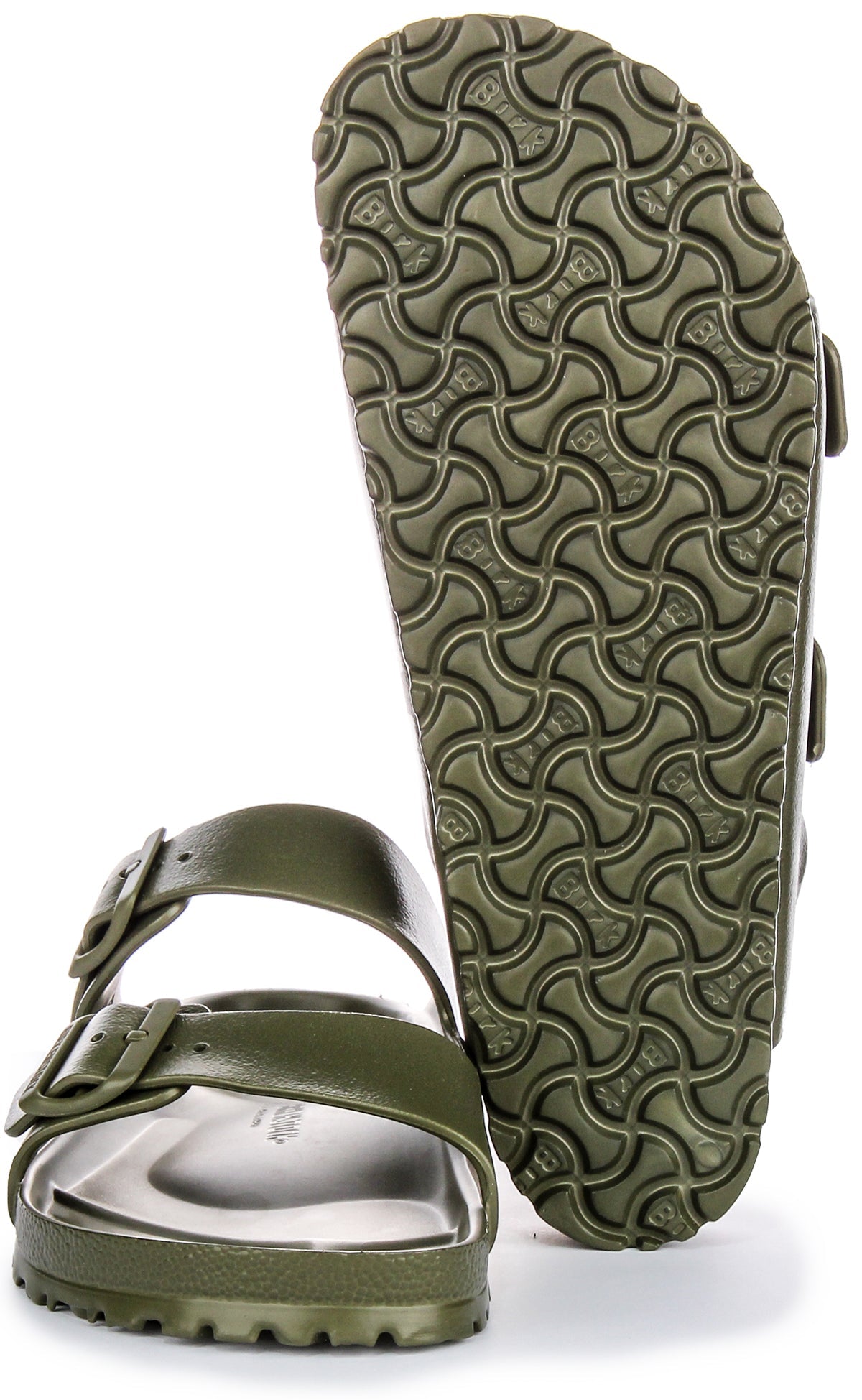 Birkenstock Arizona EVA Sandalen met Twee Bandjes van Rubber in EVA-stijl in Kaki