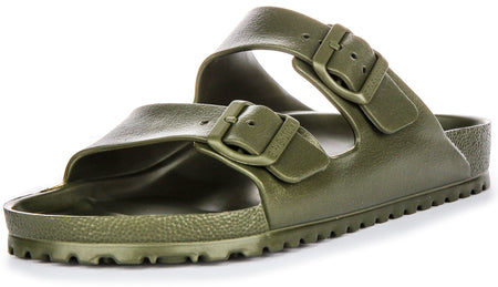 Birkenstock Arizona EVA Sandalen met Twee Bandjes van Rubber in EVA-stijl in Kaki