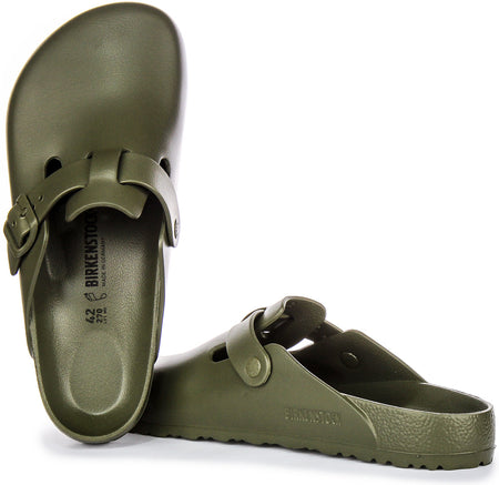 Birkenstock Boston EVA Klompen van Hoogwaardig en Geurloos EVA Rubber in Kaki