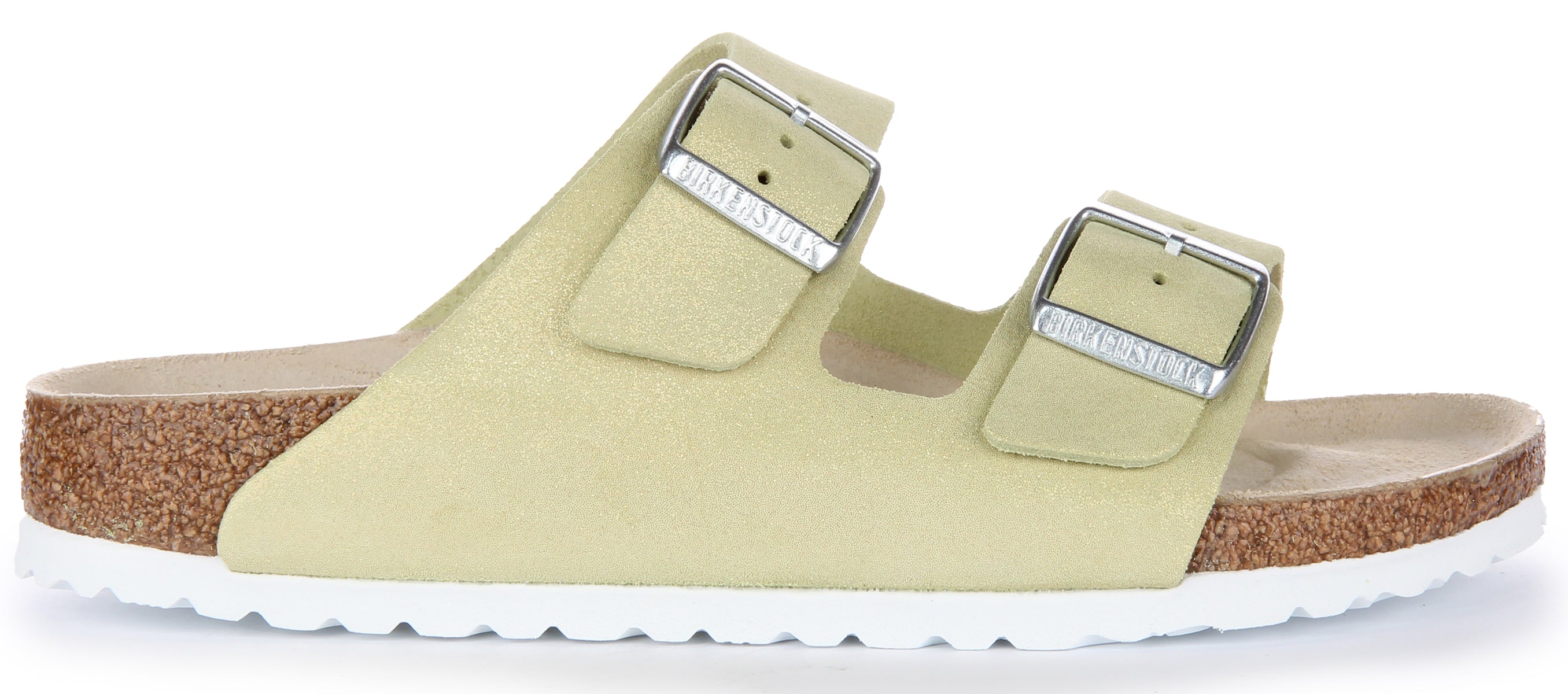 Birkenstock Arizona sandalen van suède leer in lichtgroen