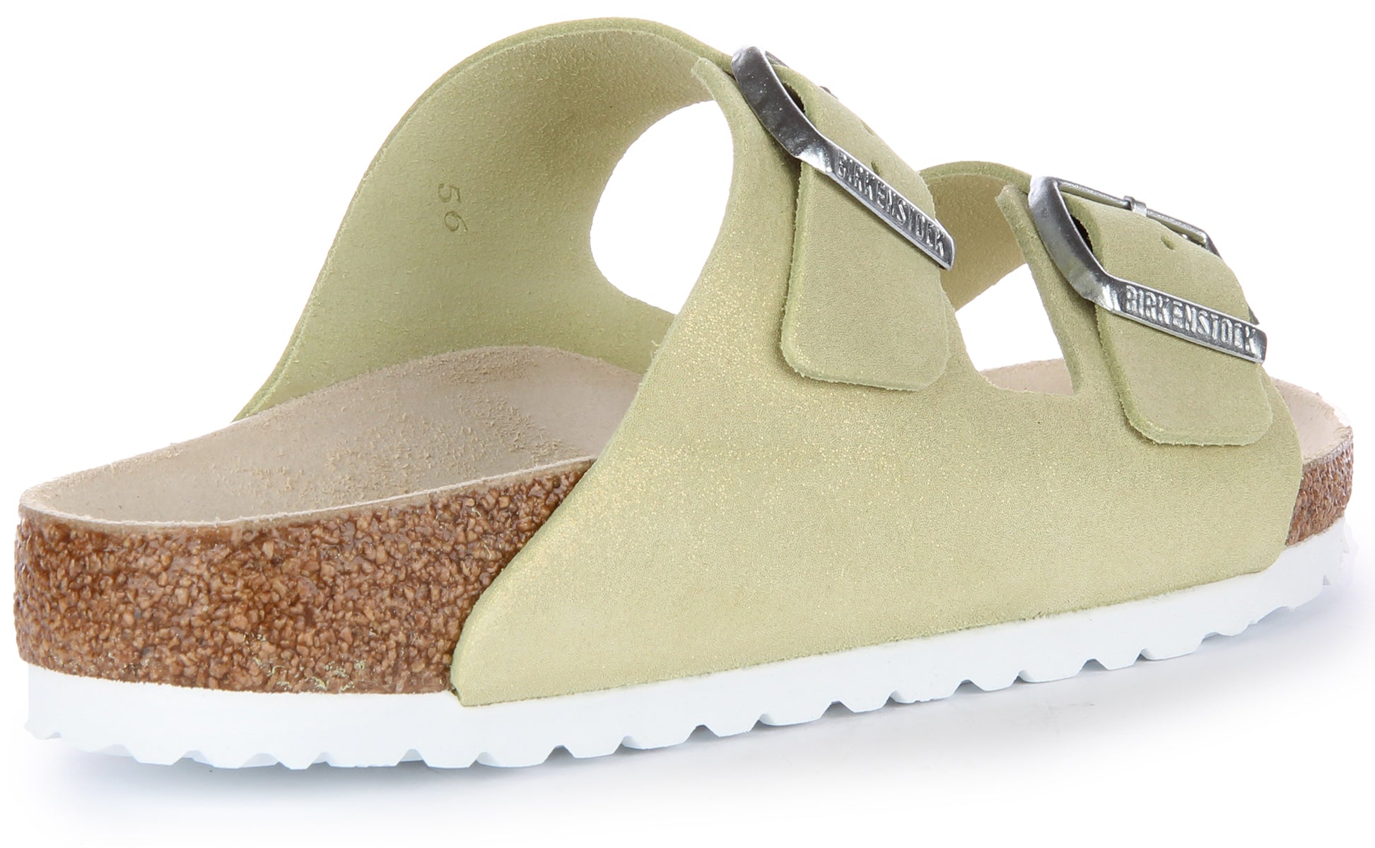 Birkenstock Arizona sandalen van suède leer in lichtgroen