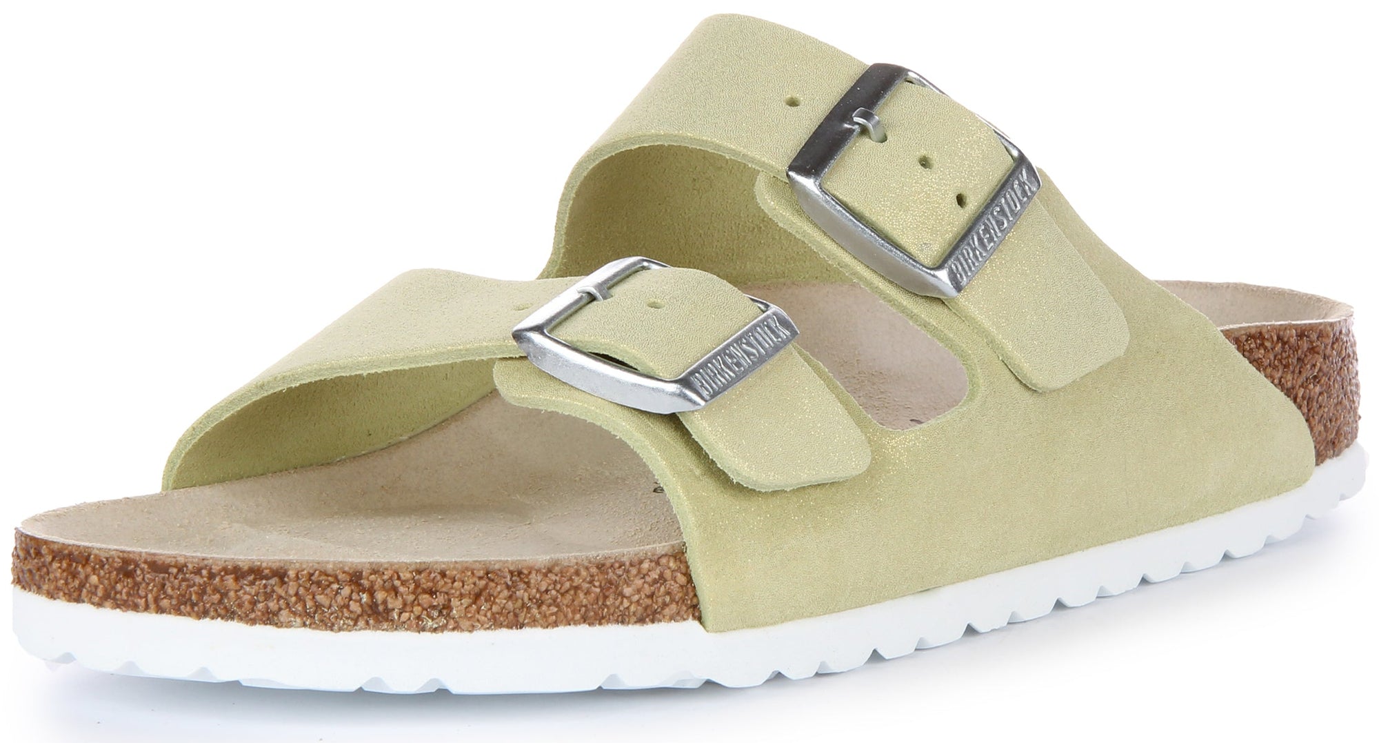 Birkenstock Arizona sandalen van suède leer in lichtgroen