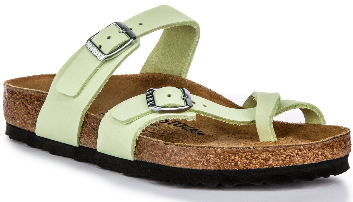 Sandalias Birkenstock Mayari de mujer en nobuk con hebilla y tira en lima  