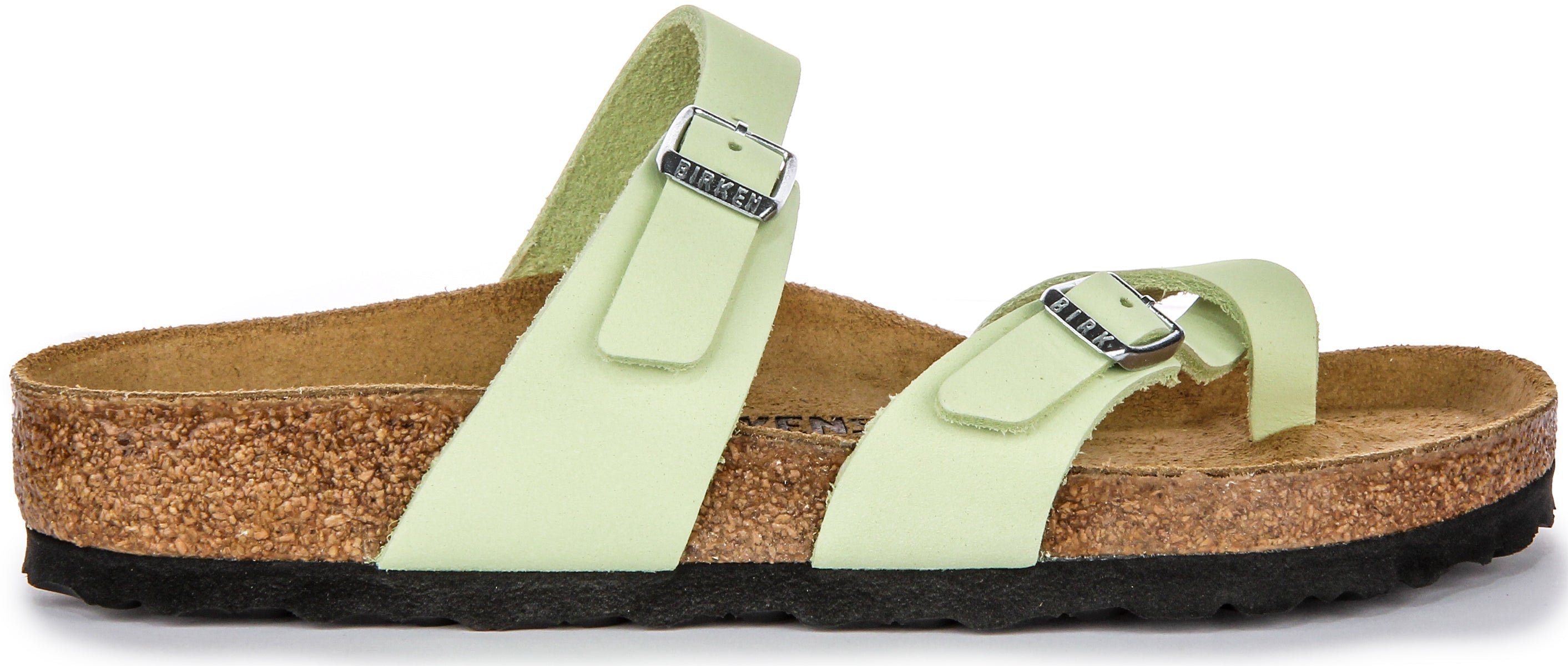 Birkenstock Mayari Sandales Femme en Nubuck avec Boucle et Bride en Lime