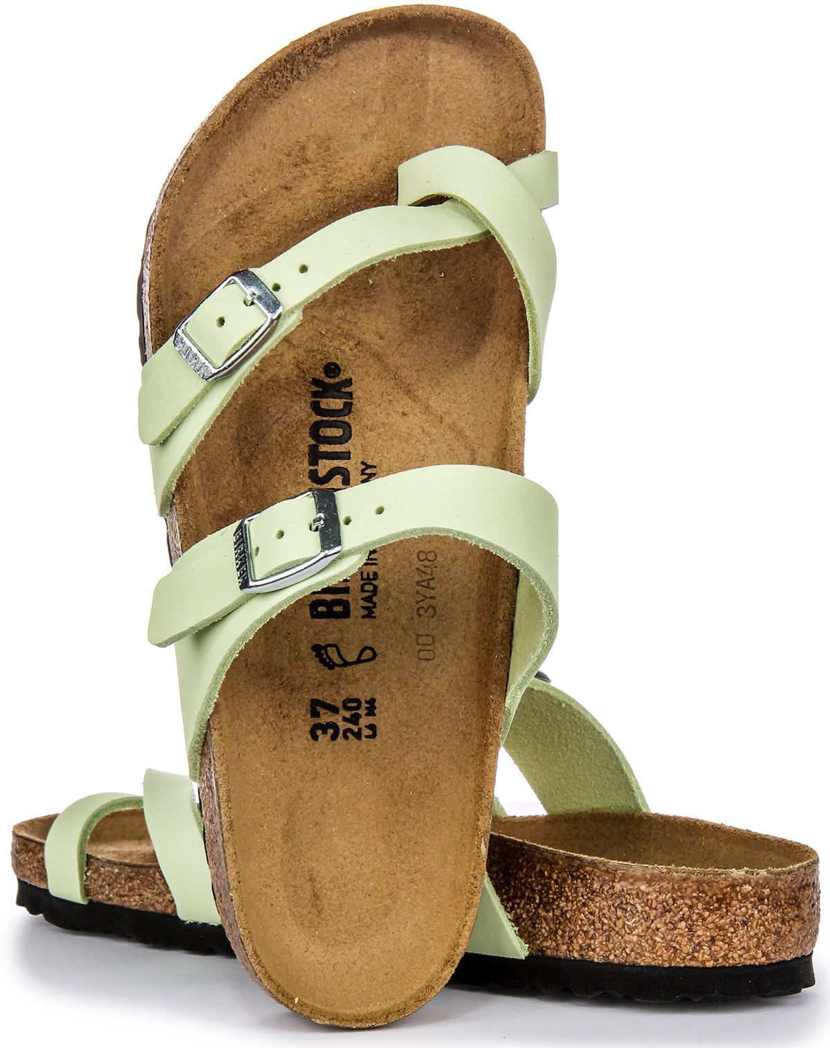 Birkenstock Mayari Sandales Femme en Nubuck avec Boucle et Bride en Lime