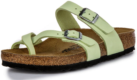Birkenstock Mayari Sandales Femme en Nubuck avec Boucle et Bride en Lime