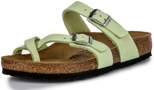 Sandalias Birkenstock Mayari de mujer en nobuk con hebilla y tira en lima  