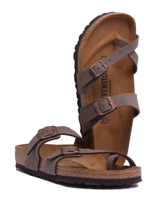 Sandalia Birkenstock Mayari con tiras Birko Flor para mujer en color moka