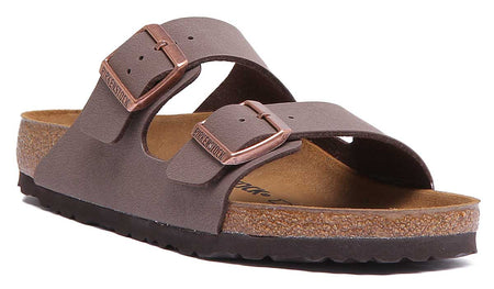 Birkenstock Arizona sandalen met dubbele Birkibuc-band in mocca