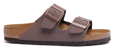 Birkenstock Arizona sandalen met dubbele Birkibuc-band in mocca