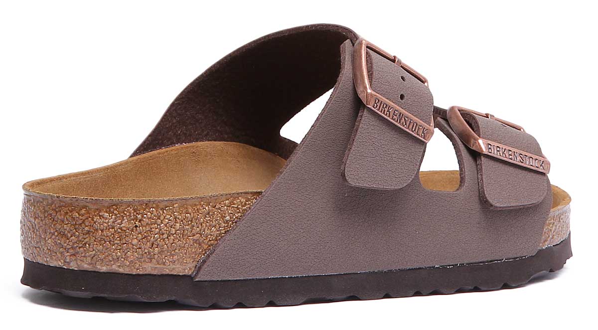 Birkenstock Arizona sandalen met dubbele Birkibuc-band in mocca