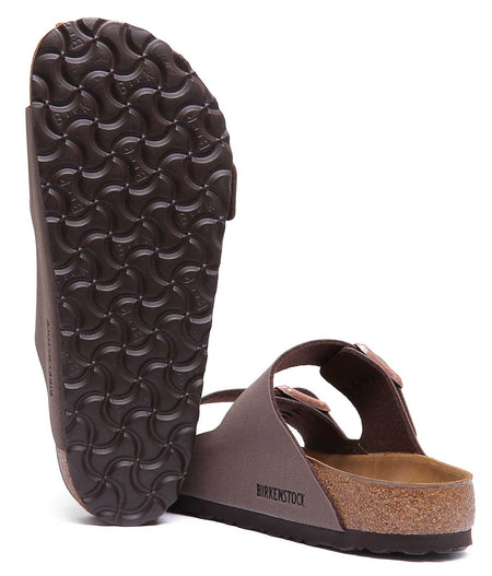 Birkenstock Arizona sandalen met dubbele Birkibuc-band in mocca