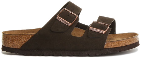 Sandale Birkenstock Arizona BS à double lanière en cuir pour femme en moka