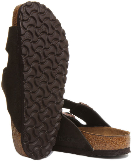 Sandale Birkenstock Arizona BS à double lanière en cuir pour femme en moka