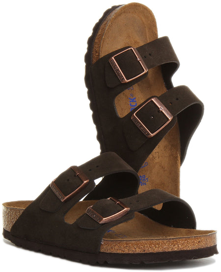 Sandale Birkenstock Arizona BS à double lanière en cuir pour femme en moka