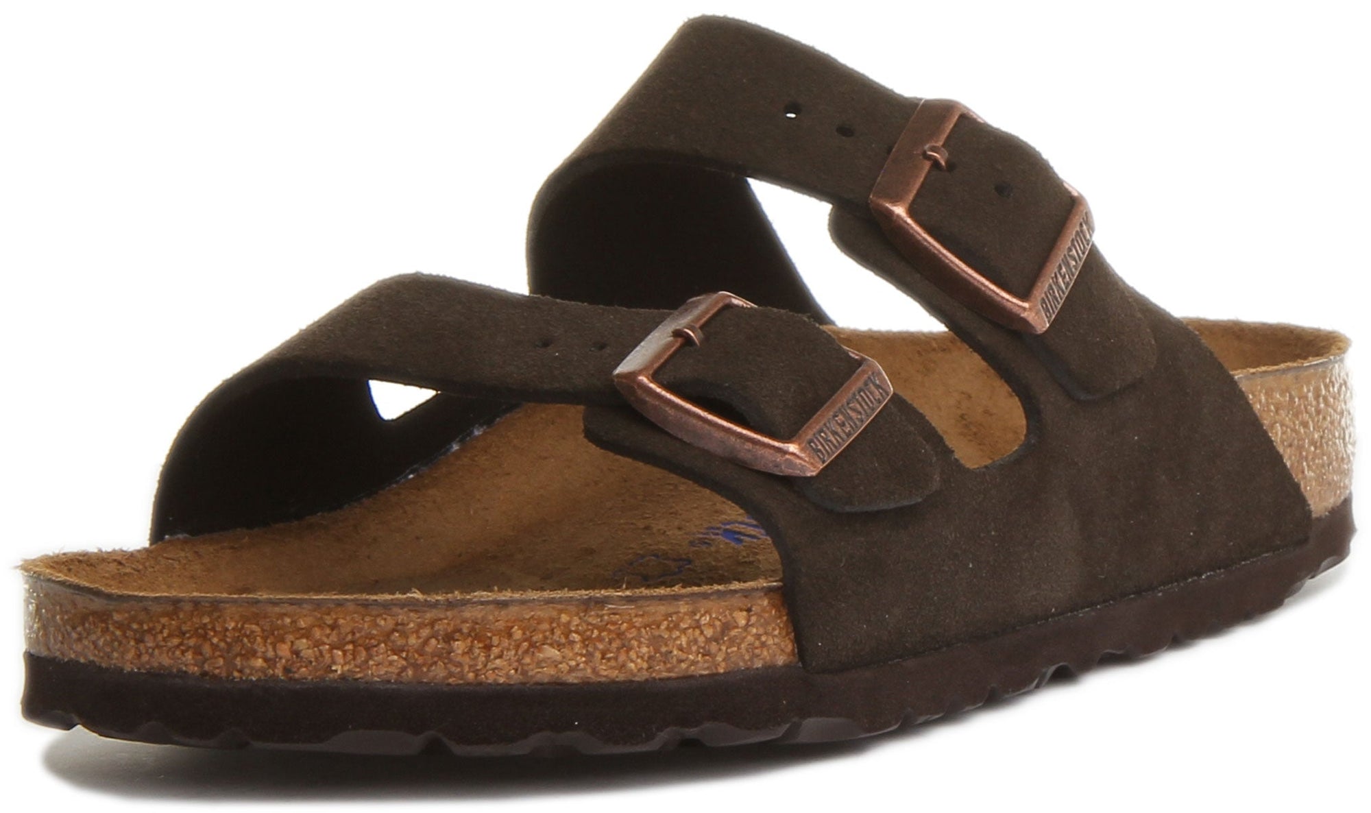 Sandale Birkenstock Arizona BS à double lanière en cuir pour femme en moka