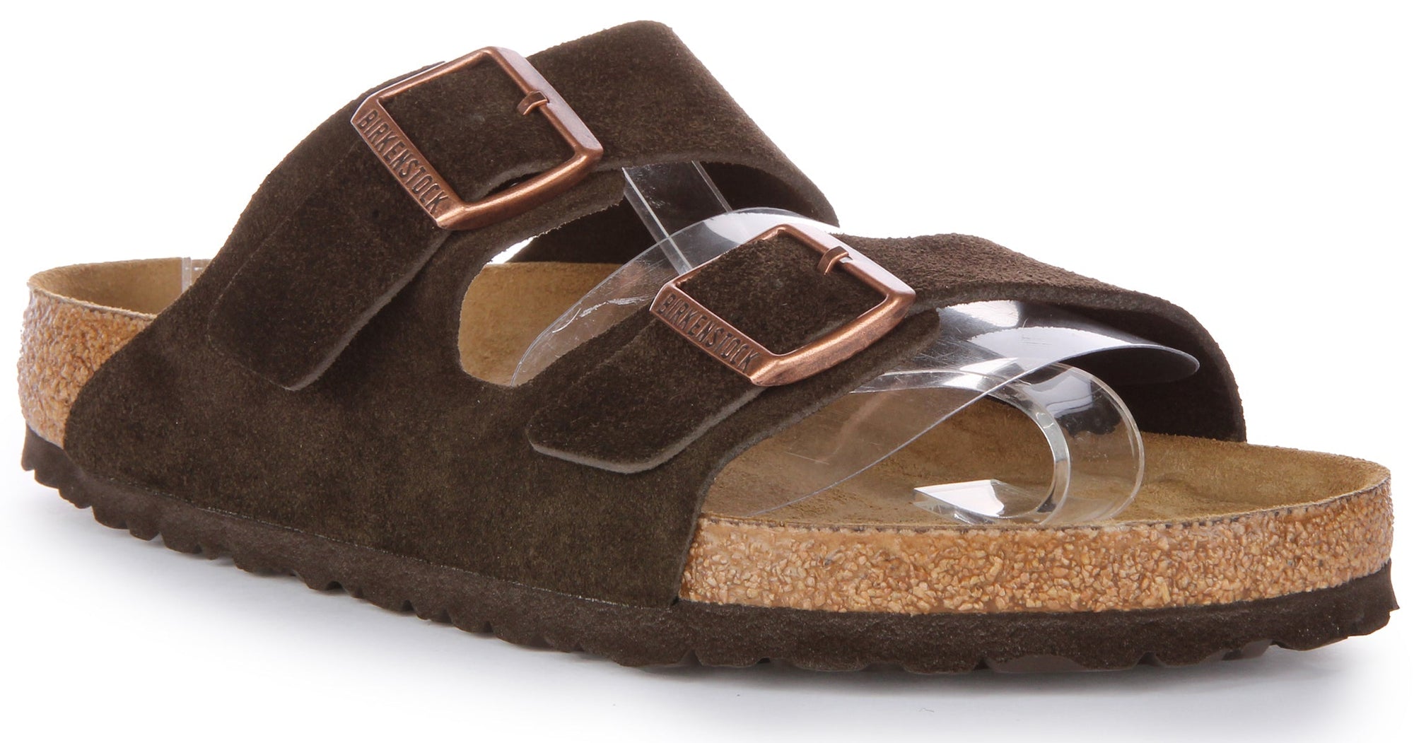 Birkenstock Arizona sandalen van suède leer voor heren in mocha