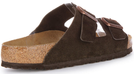 Birkenstock Arizona sandalen van suède leer voor heren in mocha