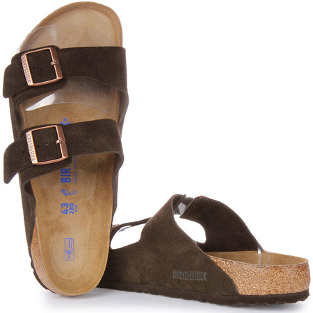 Birkenstock Arizona sandalen van suède leer voor heren in mocha