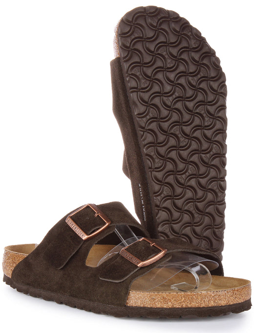 Birkenstock Arizona Sandale en cuir daim pour hommes en mocha