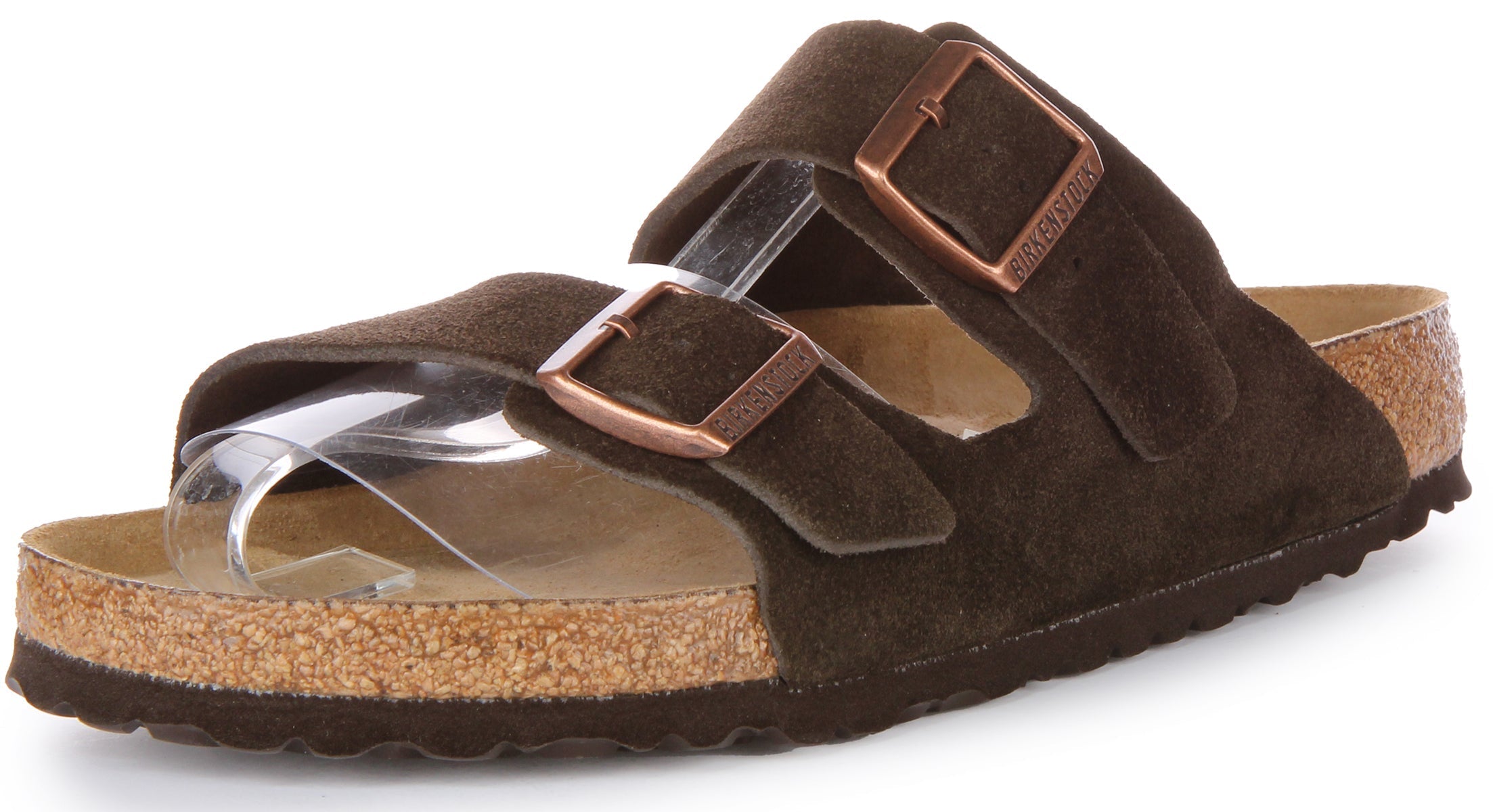 Birkenstock Arizona sandalen van suède leer voor heren in mocha