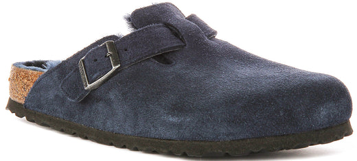 Birkenstock Boston Shearling in Blu Navy | Vestibilità Regolare