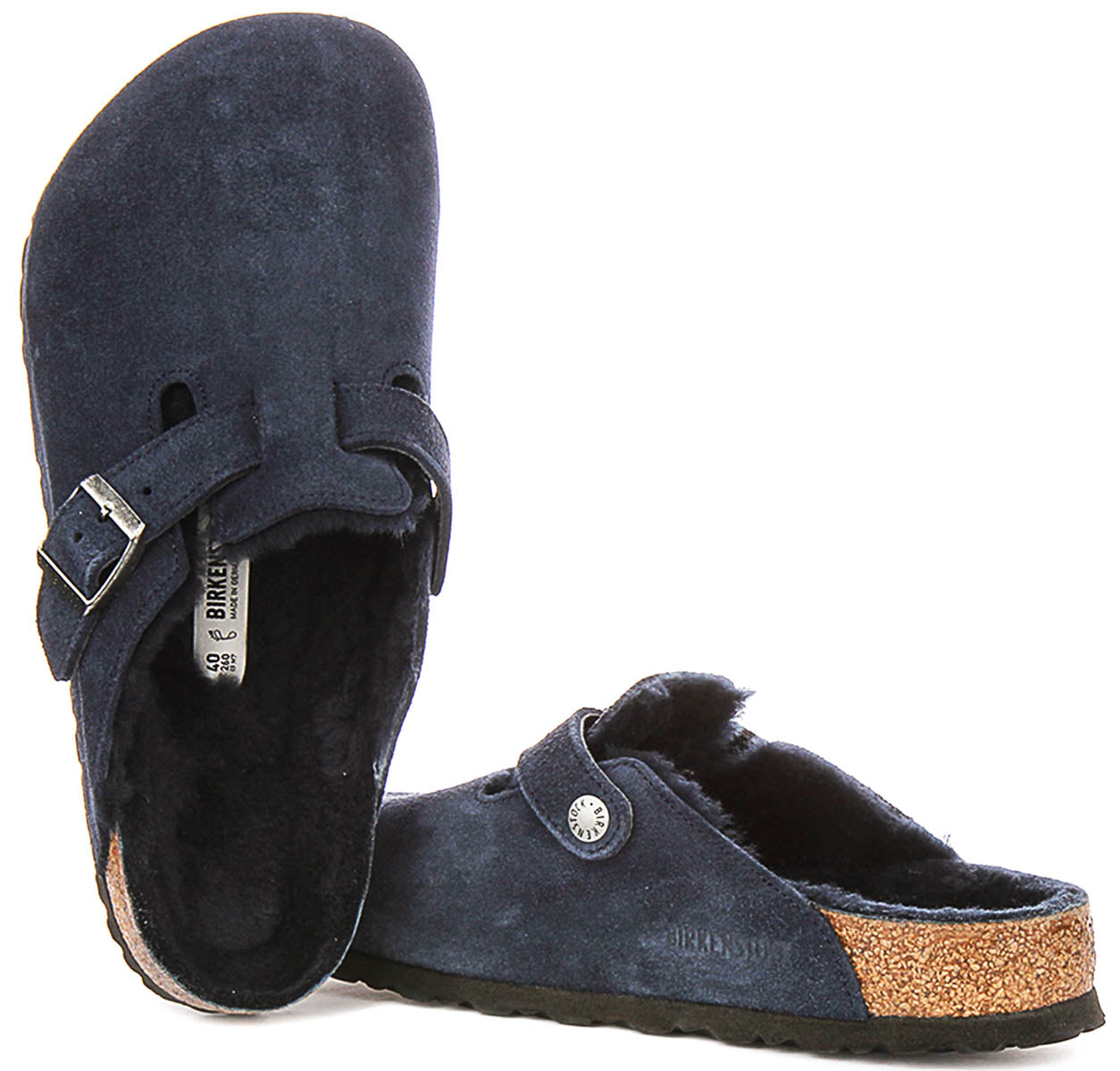 Birkenstock Boston Shearling in Blu Navy | Vestibilità Regolare
