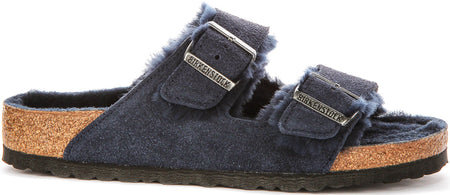 Birkenstock Arizon Shearling in Blu Navy per Donna | Vestibilità Regolare