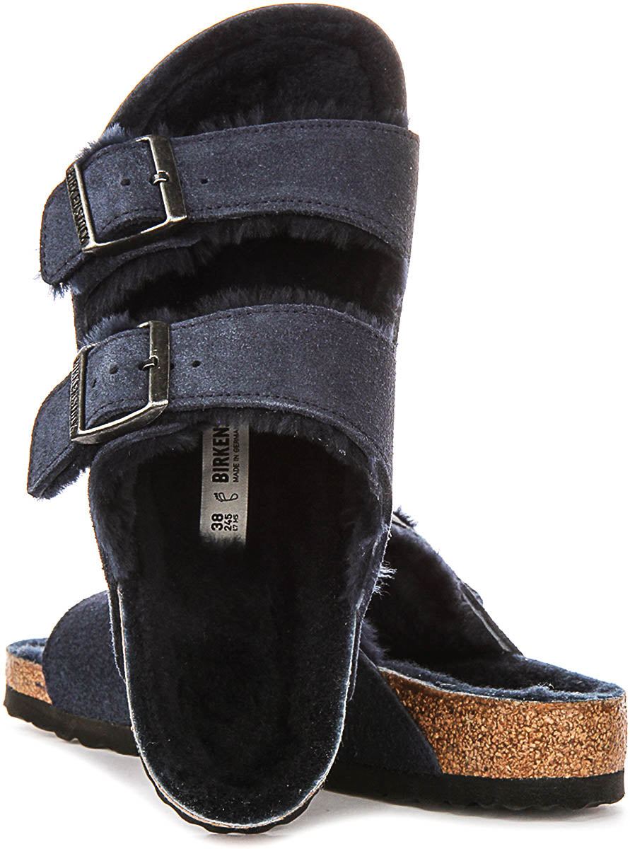 Birkenstock Arizon Fårskinn i Marinblå för Kvinnor | Normal Passform