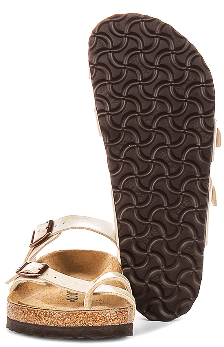 Birkenstock Mayari dames sandalen met metalen bandjes in parelwit