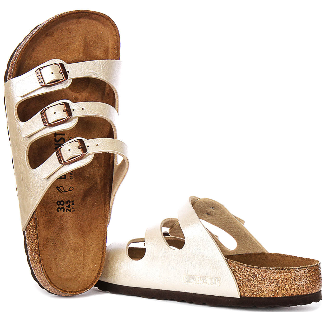 Birkenstock Florida Bs en Blanc Perle | Coupe Standard