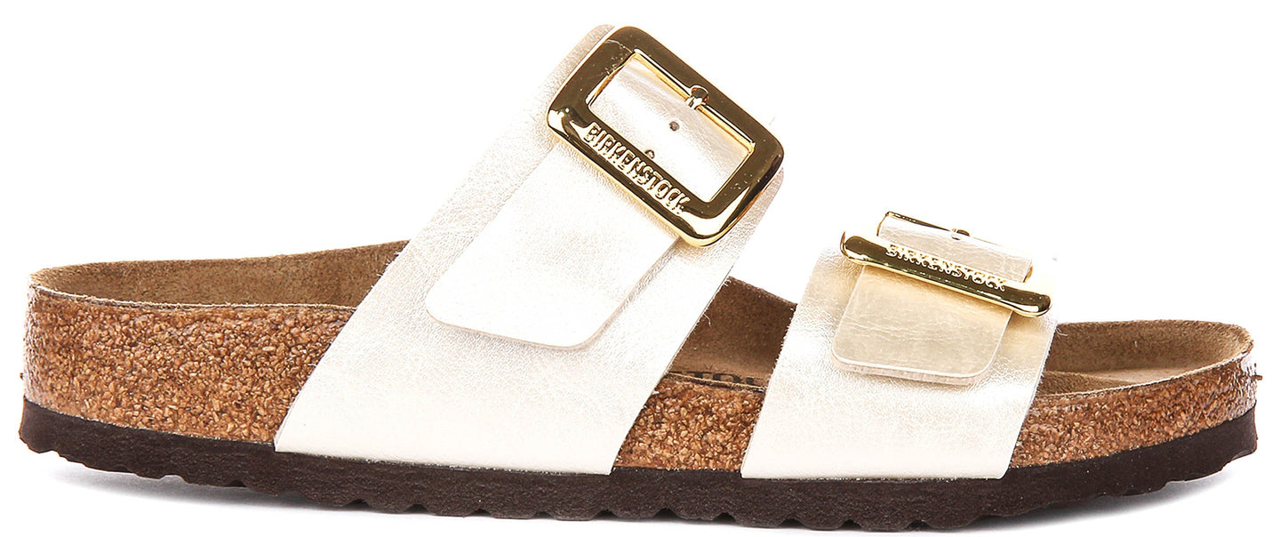Birkenstock Sydney Cushion In Pearl White For Women | Regular Fit