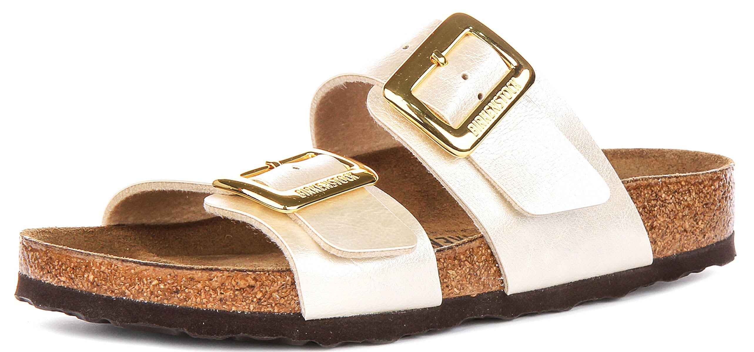 Birkenstock Sydney Cushion In Pearl White For Women | Regular Fit