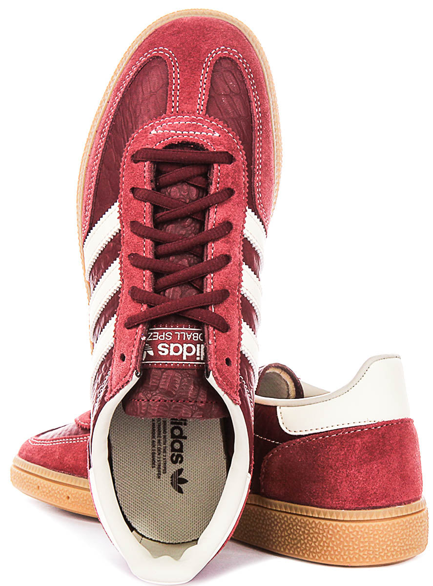 Adidas Handball Spezial in Rood Krokodillenprint