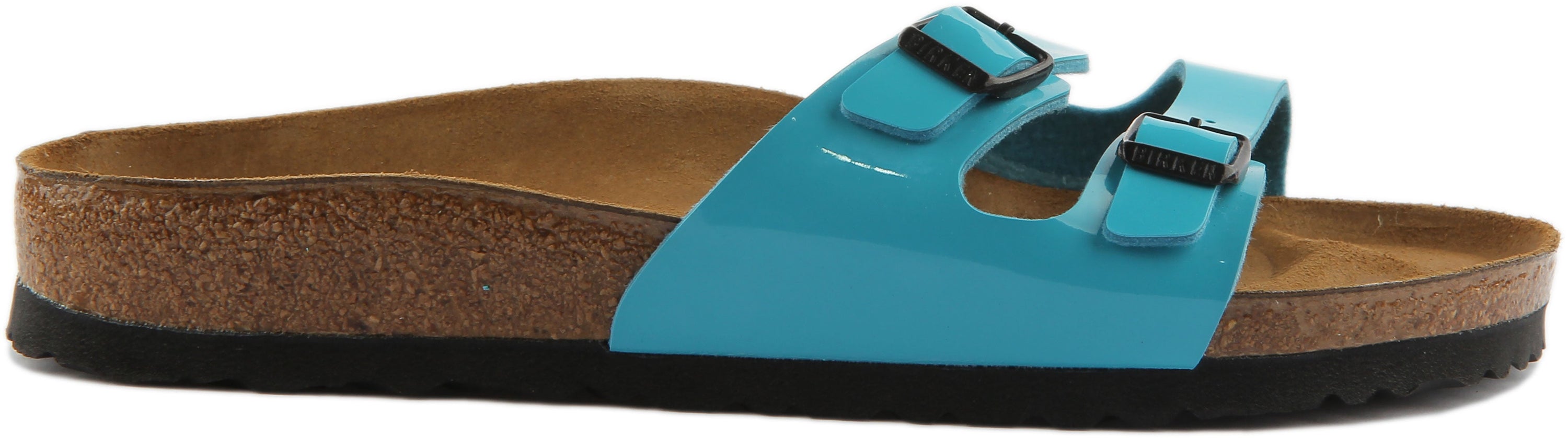 Sandales Birkenstock Ibiza Birko Flor à double lanière pour femmes en bleu marine