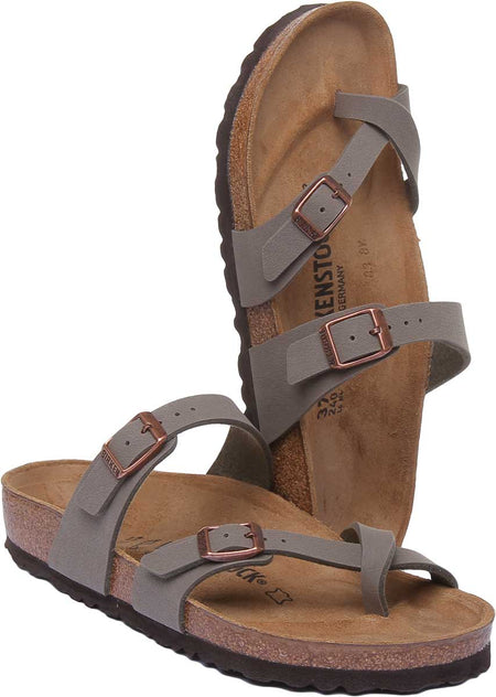 Birkenstock Mayari Sandale électrique à lanières métalliques pour femmes dans pierre
