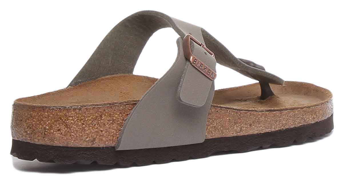 Sandalia Birkenstock Gizeh para mujer estilo tanga Birko Flor en piedra