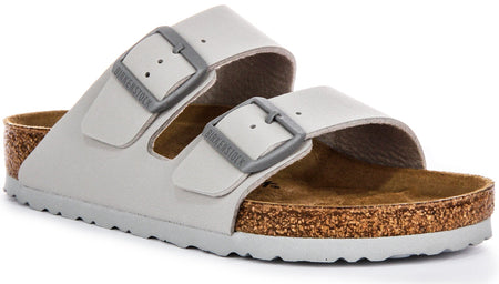 Birkenstock Arizona BF Twee Verstelbare Bandjes Dames Sandalen van Birko Flor in Steen