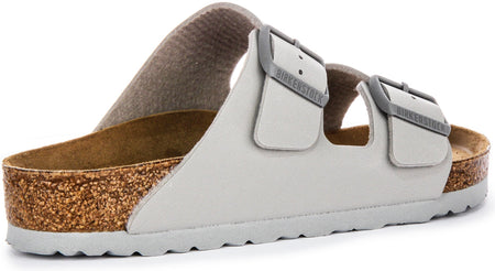 Birkenstock Arizona BF Twee Verstelbare Bandjes Dames Sandalen van Birko Flor in Steen