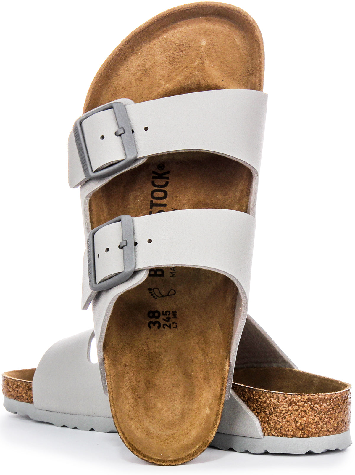 Birkenstock Arizona BF Twee Verstelbare Bandjes Dames Sandalen van Birko Flor in Steen
