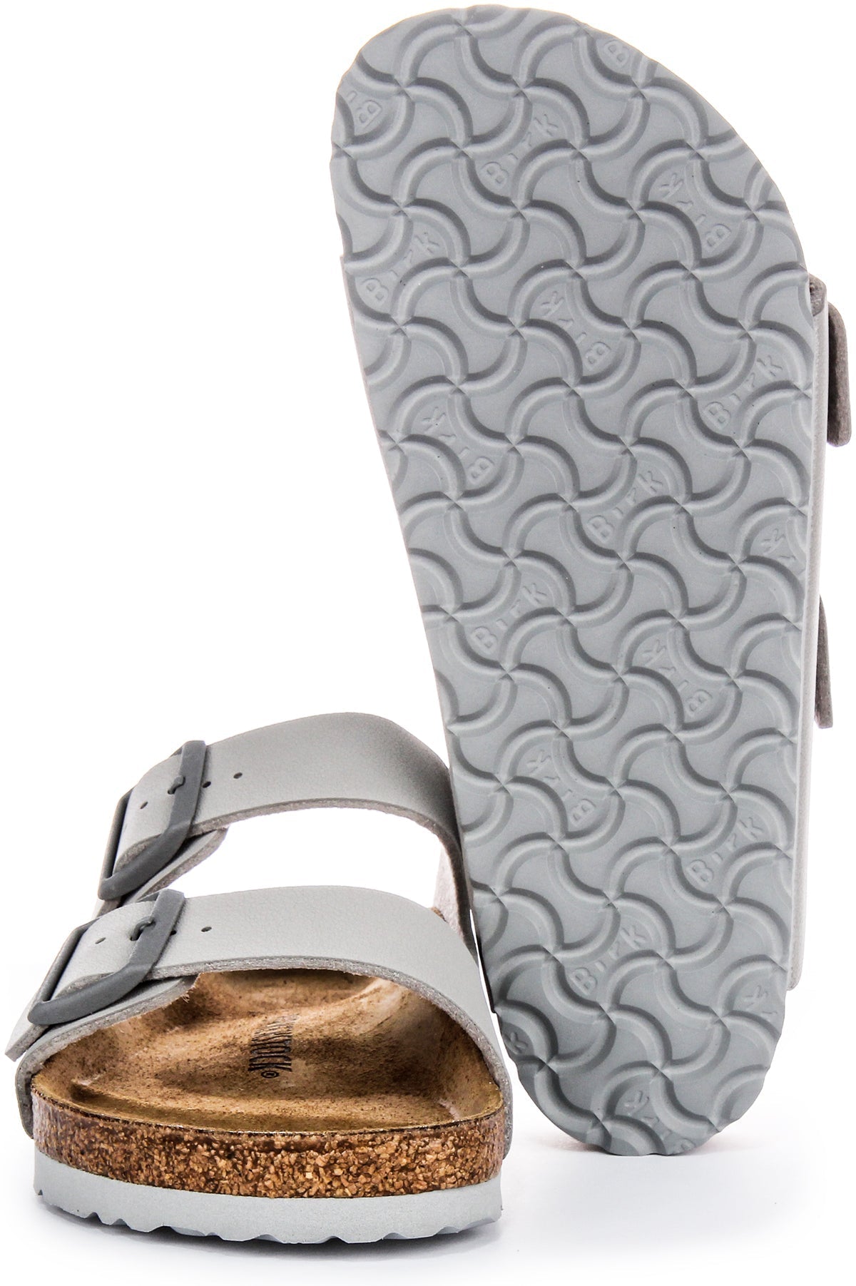 Birkenstock Arizona BF Twee Verstelbare Bandjes Dames Sandalen van Birko Flor in Steen