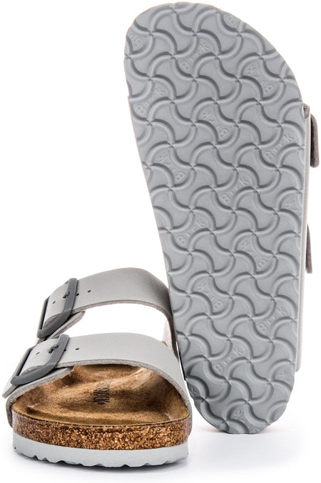 Birkenstock Arizona BF Twee Verstelbare Bandjes Dames Sandalen van Birko Flor in Steen