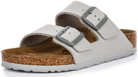 Birkenstock Arizona BF Twee Verstelbare Bandjes Dames Sandalen van Birko Flor in Steen
