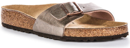 Sandales Birkenstock Madrid BF en Birko Flor taupe pour femmes