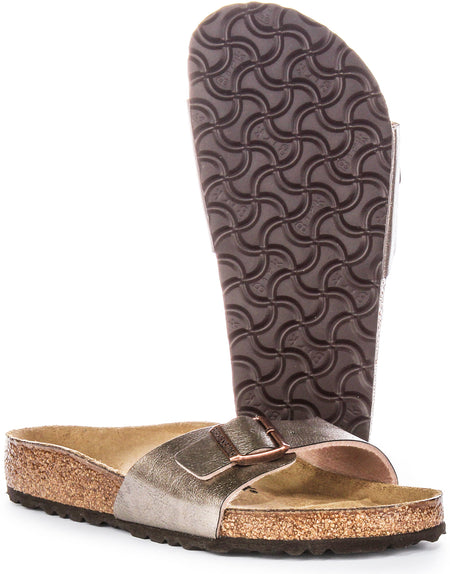 Sandales Birkenstock Madrid BF en Birko Flor taupe pour femmes