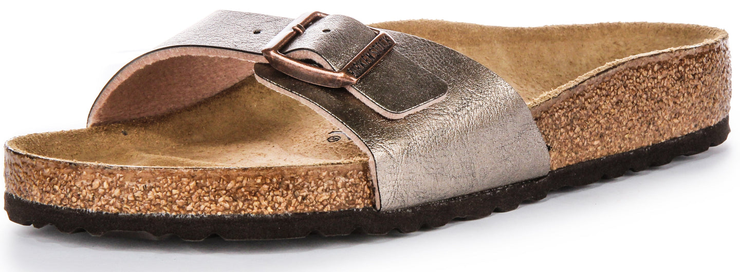 Birkenstock Madrid BF Sandales en Birko Flor pour femmes en taupe